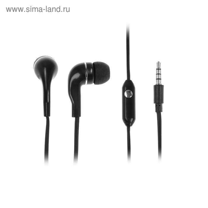Наушники SmartBuy S4 SBH-011K, вакуумные, микрофон, 93 дБ, 16 Ом, 3.5 мм, 1 м, черные