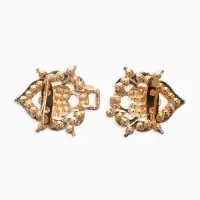 Зажим для кардигана "Ажур", кокошник, цвет белый в золоте