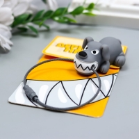 Брелок ПВХ на тросе "Рычащий пёс" 9,5х5 см