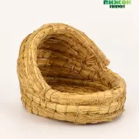 Гнездо для птиц плетёное из соломы, полузакрытое 15 х 10 х 10 см