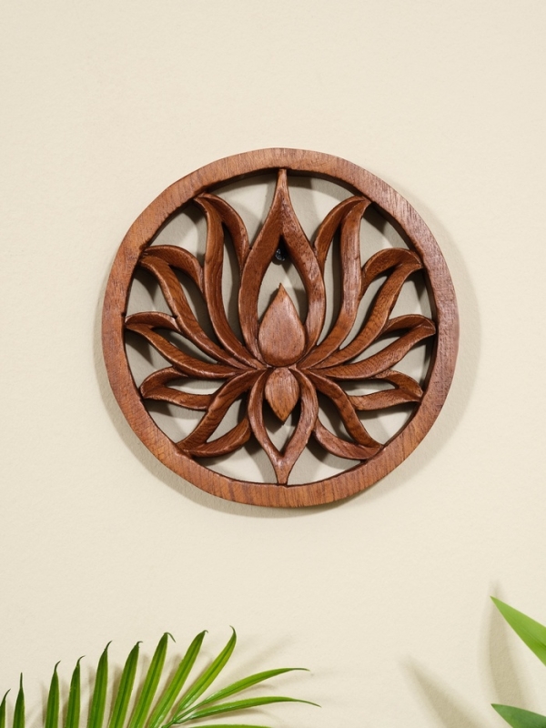 Панно "Лотос" дерево суар, 20х20х2 см