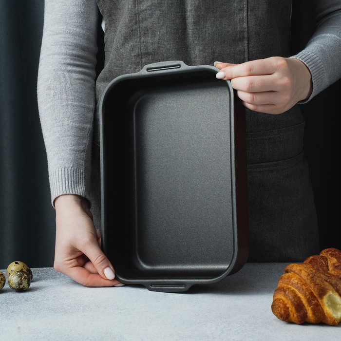 Противень Доляна Promo, 19×25 см, h=5,5 см, антипригарное покрытие, цвет бордовый Противень Доляна Promo, 19×25 см, h=5,5 см, антипригарное покрытие, цвет бордовый