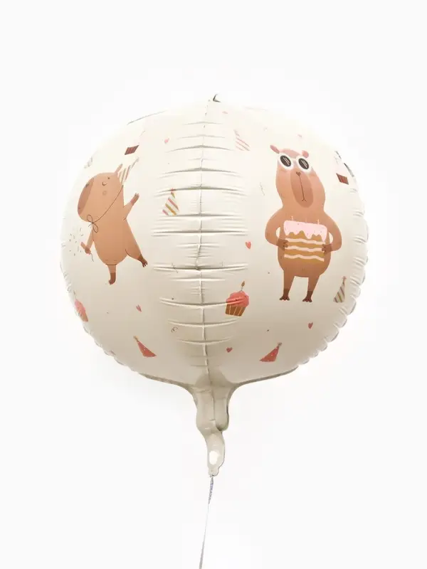 Воздушный шар фольгированный 25"  сфера &laquo;Милые капибары"
