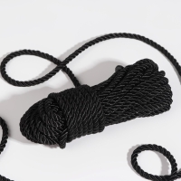 Шнур витой, d = 5 мм, 10 ± 1 м, цвет чёрный Шнур витой, d = 5 мм, 10 ± 1 м, цвет чёрный