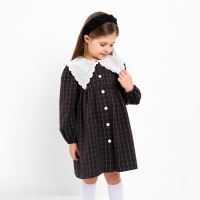 Платье детское с воротником KAFTAN, размер 32 (110-116 см), цвет черный