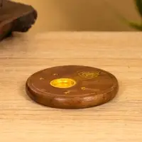 Подставка под благовония круглая, 8 см, дерево шишам, МИКС