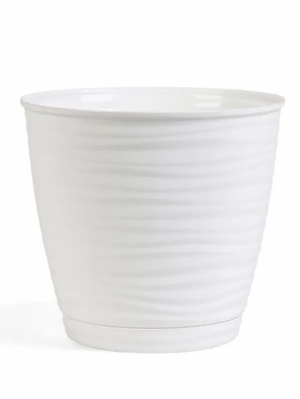 Горшок для цветов "Saffron" D-17,7 см, 2,6 л с поддоном, белый