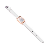 Часы наручные кварцевые женские, белый ремешок