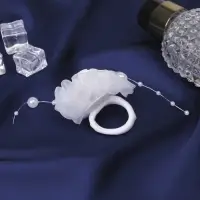 Резинка для волос бант &laquo;Школьница&raquo;, роза, d=7 см, белая