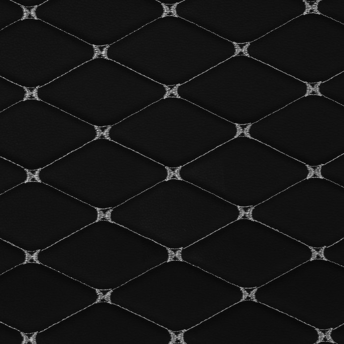 Обшивка салона авто 100&times;160&times;0,7 см, кожзам/поролон, ромб, белая строчка