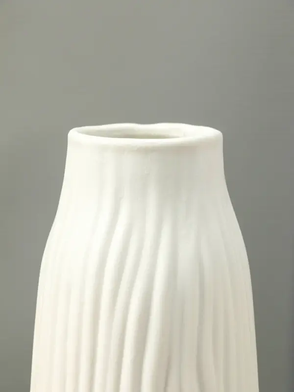 Ваза керамика настольная "Флоранс" волны, 22х9х6,5 см, белый