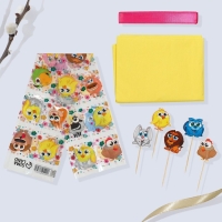 Набор для украшения кулича &laquo;Зверята&raquo; на пасху, 18,5 х 16 х 1 см.