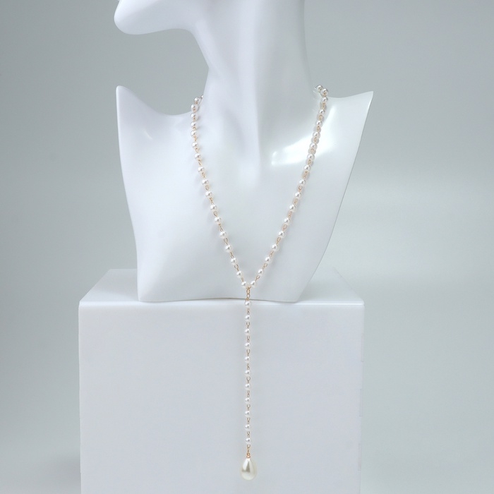 Кулон с жемчугом &laquo;Капля&raquo; цвет золото, 40см