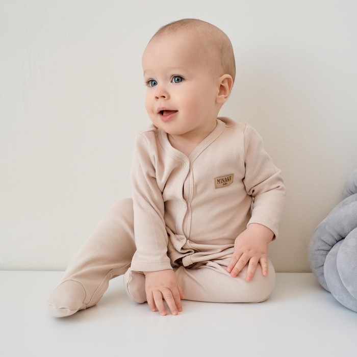 Комбинезон детский MINAKU, цвет бежевый, рост 62-68 см