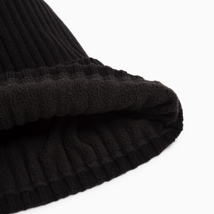 Шапка детская MINAKU с отворотом р-р 52-56, цв.чёрный Шапка детская MINAKU с отворотом р-р 52-56, цв.чёрный