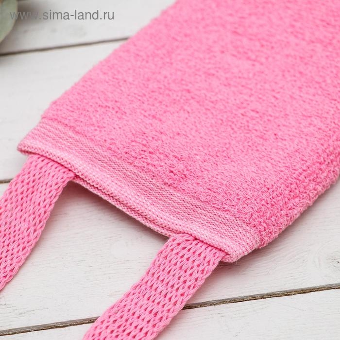 Мочалка-лента для тела Доляна &laquo;Нежность&raquo;, хлопковая, 40&times;11 см, цвет МИКС