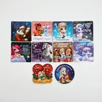 Магнит на холодильник &laquo;Новогодний&raquo;, микс 10 шт., 8 х 8 см