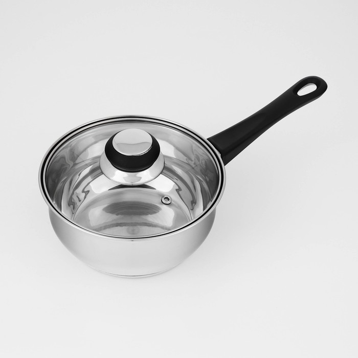 Ковш со стеклянной крышкой Astell, 1,4 л, d=16 см, капсульное дно, пластиковая ручка, индукция Ковш со стеклянной крышкой Astell, 1,4 л, d=16 см, капсульное дно, пластиковая ручка, индукция