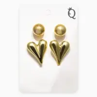 Набор серьги "Сердце" нежность, цвет золото