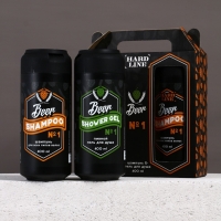 Подарочный набор косметики Beer, гель для душа и шампунь для волос HARD LINE, 2&times;400