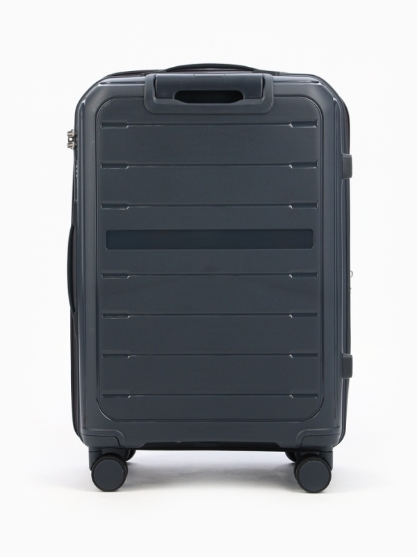 Чемодан 24", PP, 43*26*66, отд на молнии, код замок, 4 колеса, серый