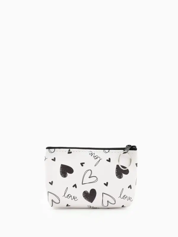 Кошелек жен 13-01-01 Июнь2504, 11*3,5*8,5 см, отд на молнии, белый-черный