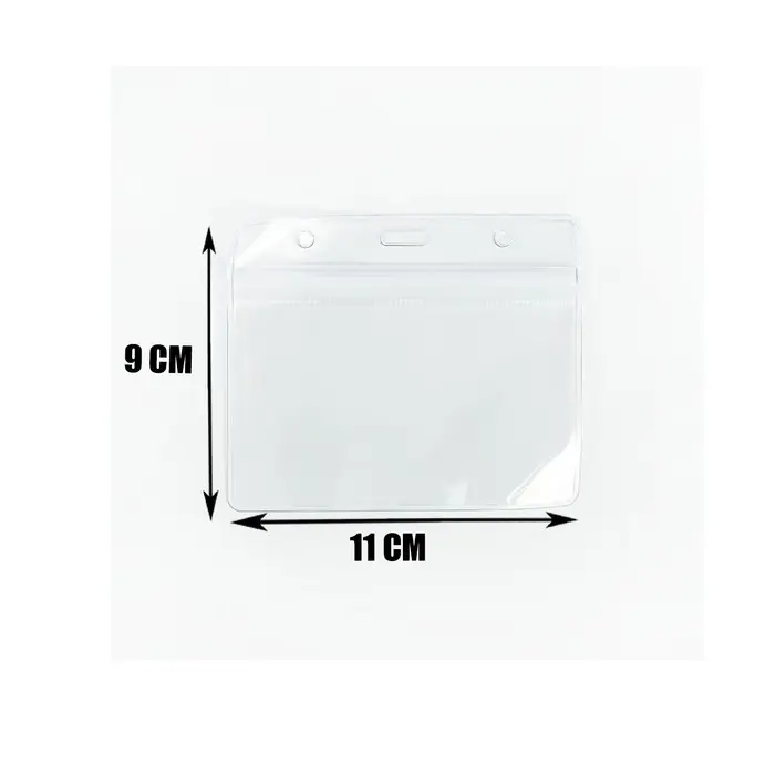 Бейдж - карман горизонтальный, внешний размер 110&times;90 мм, внутренний размер 105&times;60 мм, 25 мкр с защёлкой зип