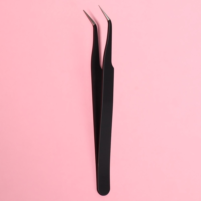 Пинцет для наращивания ресниц, загнутый, 12 см, цвет чёрный Пинцет для наращивания ресниц, загнутый, 12 см, цвет чёрный