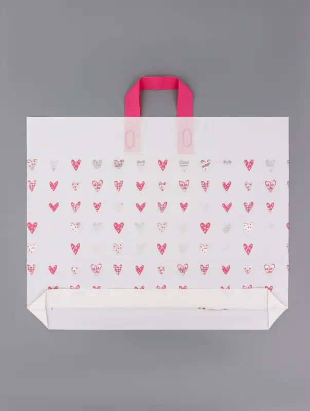 Пакет с петлевой ручкой "Сердечки" 50 х 40 х 10 см  80 мкм