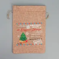 Мешочек подарочный с термонаклейкой &laquo;Новогоднее письмо&raquo;, 16 х 24 см +/- 1.5 см