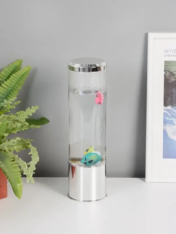 Светильник "Аквариум с рыбками" LED RGB 4,5Вт USB серебро 8,7х8,7х27 см