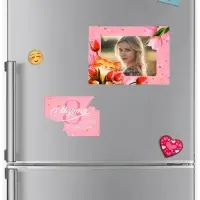 Магнит фоторамка &laquo;Лучший в мире день. 8 марта&raquo;, 10&times;14 см