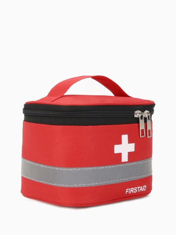 Косметичка-сундук Аптечка, 14*10*10, отд на молнии, красный