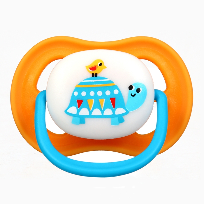 Набор: Соска - пустышка с держателем &laquo;Черепаха&raquo;, анатомическая +6 мес, цвет желтый