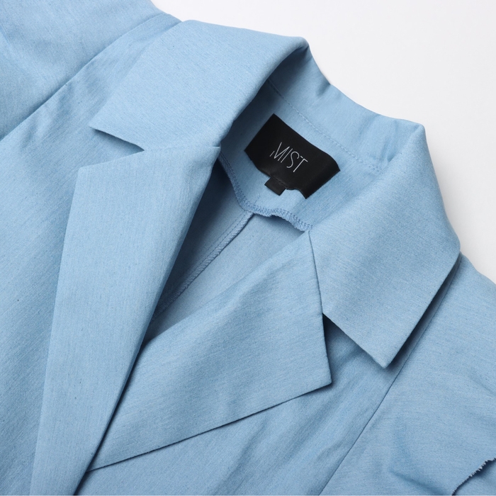 Жакет женский джинсовый с воланами MIST, размер 44, голубой Жакет женский джинсовый с воланами MIST, размер 44, голубой