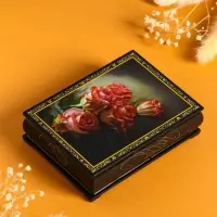 Шкатулка &laquo;Розы&raquo;, 10&times;14 см, лаковая миниатюра