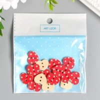 Набор пуговиц декоративных дерево "Сердечки" (набор 18 шт) 1,7х1,7 см Набор пуговиц декоративных дерево "Сердечки" (набор 18 шт) 1,7х1,7 см