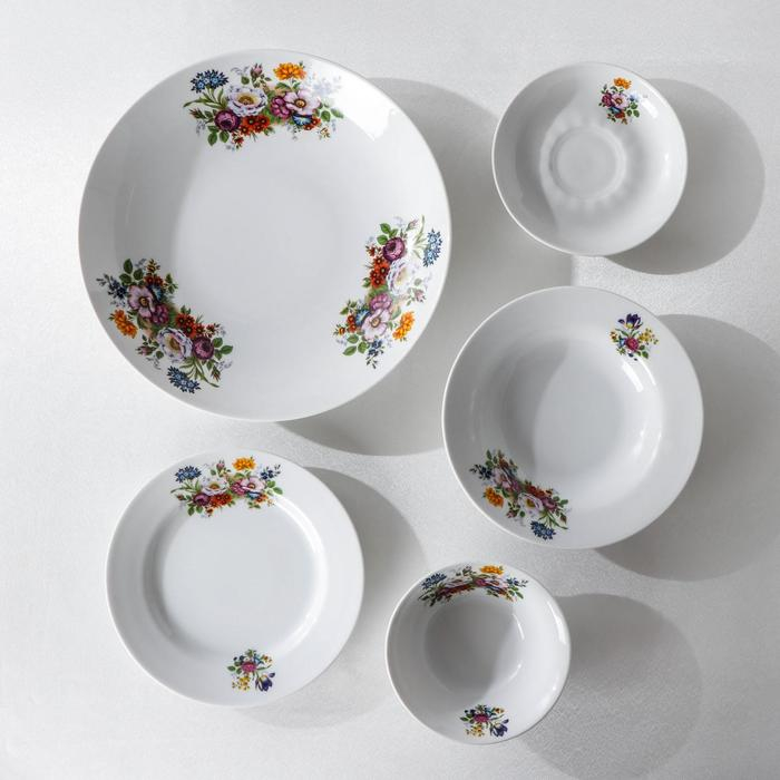 Набор столовой посуды &laquo;Букет цветов&raquo;, 34 предмета
