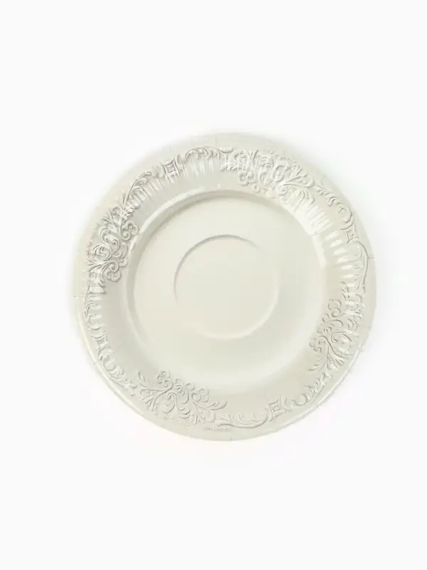 МП Набор бумажной посуды "Керамика белый, узоры", 12 персон