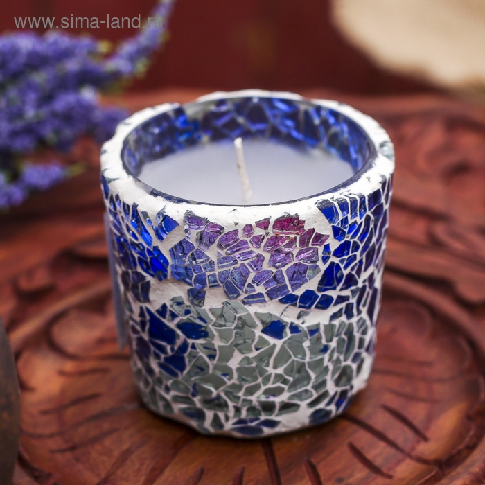 Свечка в стеклянном стаканчике "Узоры" 6х4х4 см