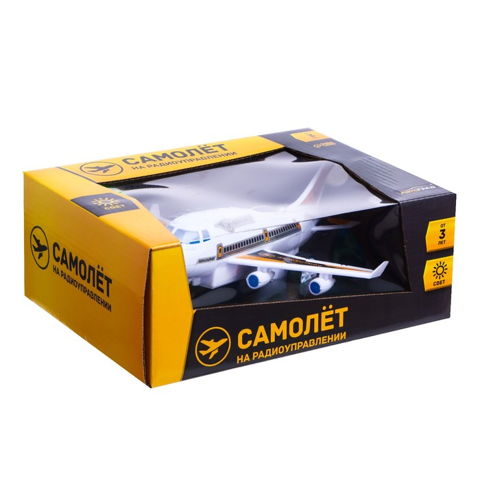 Самолет на радиоуправлении &laquo;Лайнер&raquo;, световые эффекты, работает от батареек, цвет белый