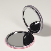 Зеркало складное &laquo;Цветы&raquo;, d = 7,2 см, с увеличением, цвет сиреневый/фиолетовый