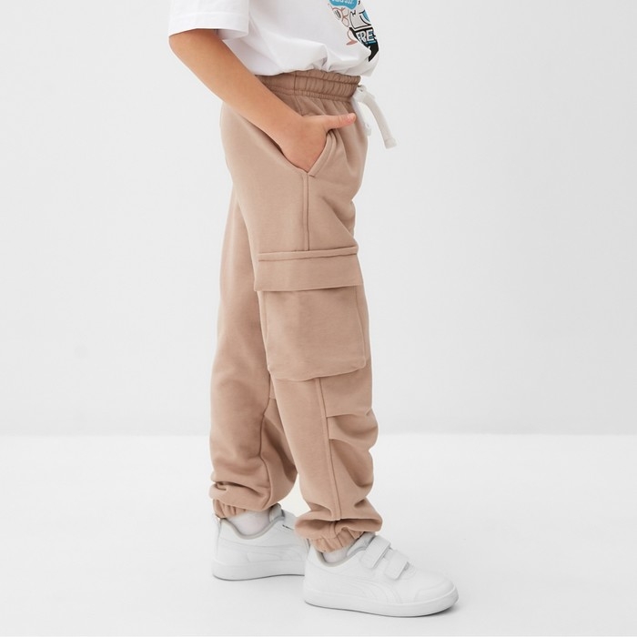 Брюки детские MINAKU, цвет бежевый, рост 134 см Брюки детские MINAKU, цвет бежевый, рост 134 см