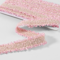 Тесьма декоративная «Твидовая», двусторонняя, 30 мм, 5 ± 0,5 м, цвет розовый Тесьма декоративная «Твидовая», двусторонняя, 30 мм, 5 ± 0,5 м, цвет розовый