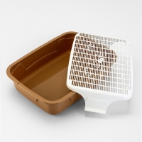 Туалет с сеткой, 44х33х11,5 см, бежевый/белый