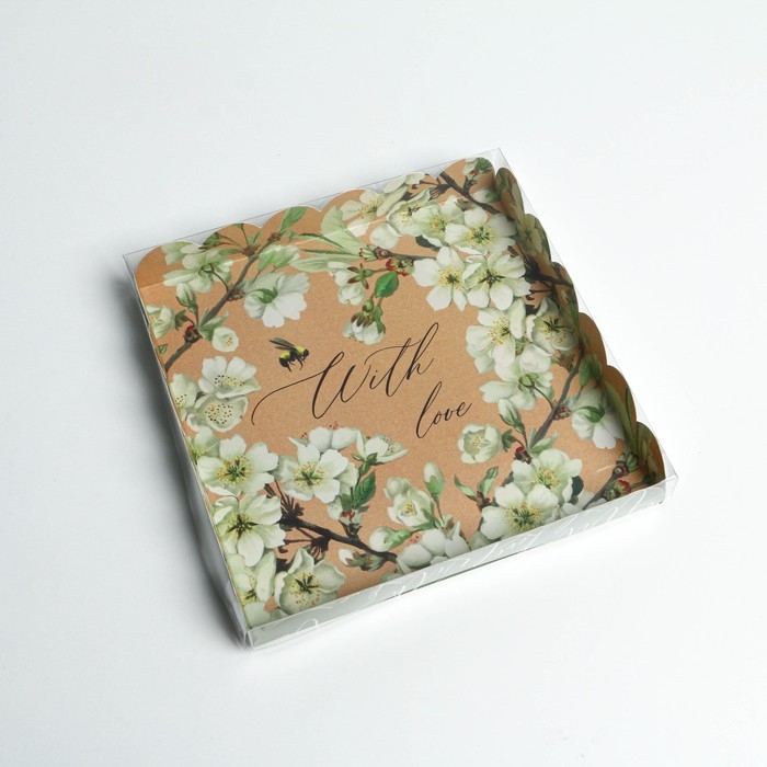 Коробка для печенья, кондитерская упаковка с PVC крышкой, «Пчёлка», 21 х 21 х 3 см Коробка для печенья, кондитерская упаковка с PVC крышкой, «Пчёлка», 21 х 21 х 3 см