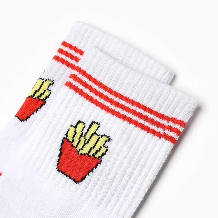 Носки женские KAFTAN "Картошка фри" р. 36-39 (23-25 см), белый