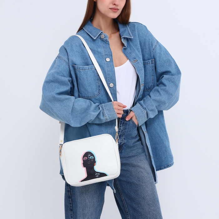 Сумка женская через плечо TEXTURA, маленького размера, цвет белый