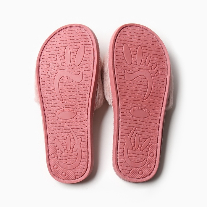 Тапочки женские с открытым носом размер 38-39, цвет розовый Тапочки женские с открытым носом размер 38-39, цвет розовый