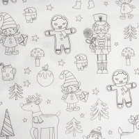 Скатерть новогодняя раскраска Доляна, детская, одноразовая, бумага, 120&times;180 см, белая